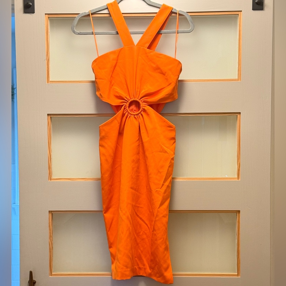 French Connection Strapless Orange Dress